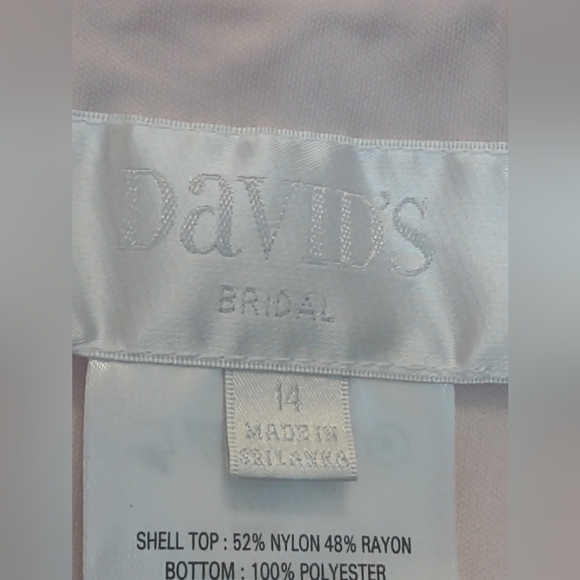 David's bridal women's size 14 light pink prom formal wedding dress - Picture 9 of 9